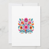 Invitation Quinceanera Florale Blanc Fête Mexicaine Anniversa (Dos)