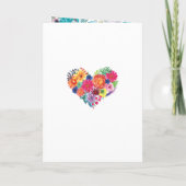 Invitation Quinceañera florale bleu et turquoise (Dos)