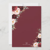 Invitation Quinceañera Florale de Bourgogne Princess Mis Quin (Dos)