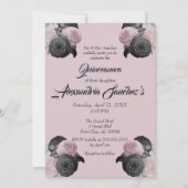 Invitation Quinceanera florale de Parties scintillant violet  (Dos)