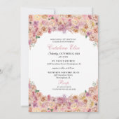 Invitation Quinceanera florale de Peach rose rousse Anniversa (Dos)