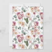 Invitation Quinceanera florale rose et élégant moderne (Dos)