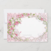 Invitation Quinceañera florale rose et grise (Dos)