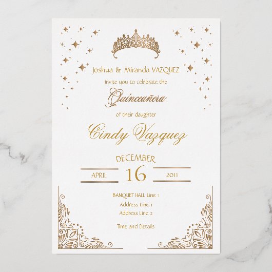 Invitation Quinceanera Foil (Recto)