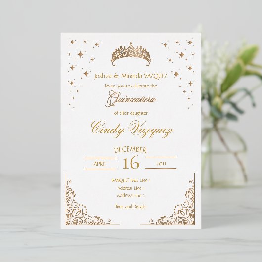 Invitation Quinceanera Foil (Debout devant)