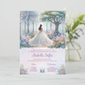 Invitation Quinceañera Forêt de Contes de Fées (Debout devant)