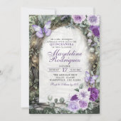 Invitation Quinceanera Forêt Whimsical Violet (Devant)