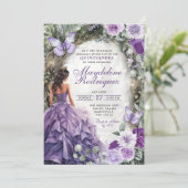 Invitation Quinceanera Forêt Whimsical Violet (Debout devant)