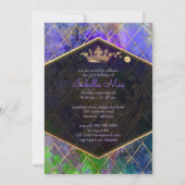 Invitation Quinceanera/Galaxy/Neon Purple/Princesse/Couronne (Dos)