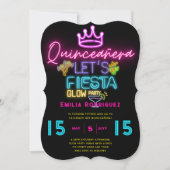 Invitation QUINCEAÑERA Glow Party Invitación Fiesta de Neón (Devant)