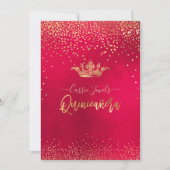 Invitation Quinceanera Gold Confetti+Princesse Crown (Devant)