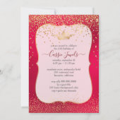Invitation Quinceanera Gold Confetti+Princesse Crown (Dos)