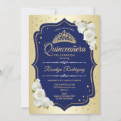 Invitation Quinceanera - Gold Navy (Devant)