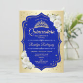 Invitation Quinceanera - Gold Royal Blue (Debout devant)