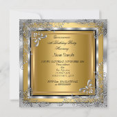 Invitation Quinceanera Gold Silver Diamond Tiara 15ème Partie (Dos)