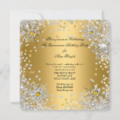 Invitation Quinceanera Gold Silver Winter Wonderland (Dos)