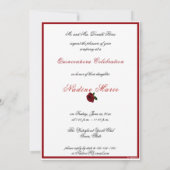 Invitation Quinceanera Gold Stars Ruby rouge & Roses rouges (Dos)