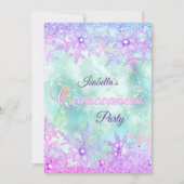 Invitation Quinceanera hiver Turquoise bleu pourpre rose (Devant)