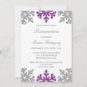 Invitation Quinceanera hivernale Silver violet (Devant)