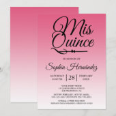 Invitation Quinceañera Hot Pink 15e anniversaire (Devant / Derrière)