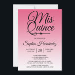 Invitation Quinceañera Hot Pink 15e anniversaire<br><div class="desc">Un design moderne à l'ombre rose chaud Quinceañera invitation 15 anniversaire comprend le texte "Mis Quince" en noir chic manuscrit calligraphie. Parfait invitation à la fête du 15ème anniversaire pour une Quinceañera élégante, parfait pour elle, la fashionista qui aime le motif moderne et le style. Conçu exclusivement pour vous par...</div>