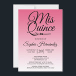 Invitation Quinceañera Hot Pink 15e anniversaire<br><div class="desc">Un design moderne à l'ombre rose chaud Quinceañera invitation 15 anniversaire comprend le texte "Mis Quince" en noir chic manuscrit calligraphie. Parfait invitation à la fête du 15ème anniversaire pour une Quinceañera élégante, parfait pour elle, la fashionista qui aime le motif moderne et le style. Conçu exclusivement pour vous par...</div>