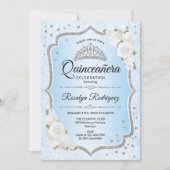 Invitation Quinceanera - Icy Blue Silver (Devant)