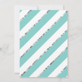 Invitation Quinceañera Invitation, Aqua, Argent, Couronne (Dos)