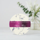 Invitation Quinceanera Invitation, Bourgogne et ivoire (Debout devant)