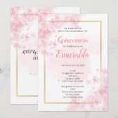 Invitation Quinceañera, Invitation Douce 15 (Devant / Derrière)