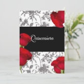 Invitation Quinceanera Invitation, Roses Rouges, Custom (Debout devant)
