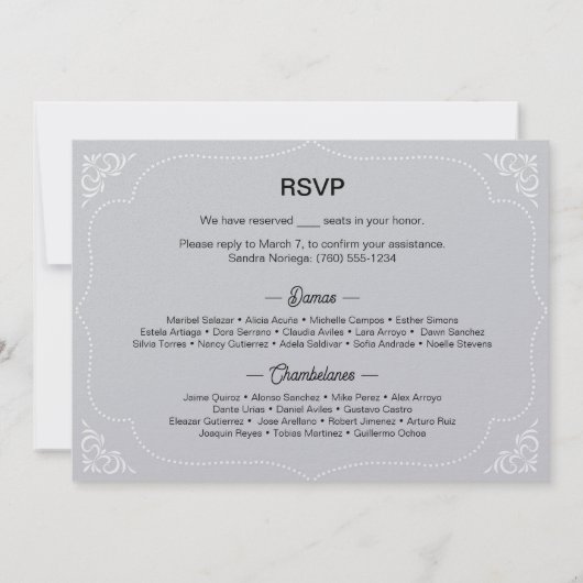 Invitation Quinceañera Invitation, Thème Paris, Tour Eiffel (Dos)