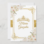 Invitation Quinceanera Ivory White Or Floral Anniversaire Cou (Dos)