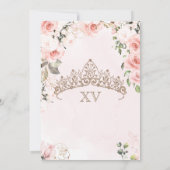 Invitation Quinceanera Joli rose Beau Rose 15e  (Dos)