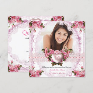 Invitation Quinceanera Jolie Rose Blanche Rose Anniversaire 2
