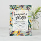 Invitation quinceanera jungle tropicale 15e anniversaire (Debout devant)