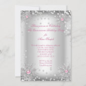 Invitation Quinceanera Light Rose Silver Winter Wonderland (Dos)