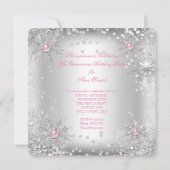 Invitation Quinceanera Light Rose Silver Winter Wonderland (Dos)