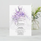 Invitation Quinceañera | Lilac Floral Gown (Debout devant)