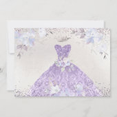 Invitation Quinceanera Lilac Purple Argent Parties scintillan (Dos)