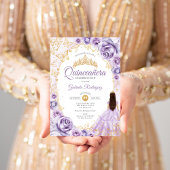 Invitation Quinceanera Lilac Purple Or Floral