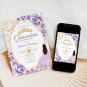 Invitation Quinceanera Lilac Purple Or Floral