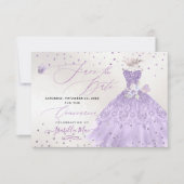 Invitation Quinceanera Lilac Purple Parties scintillant Gown (Devant)