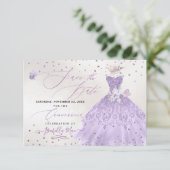 Invitation Quinceanera Lilac Purple Parties scintillant Gown (Debout devant)
