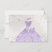 Invitation Quinceanera Lilac Purple Parties scintillant Gown (Dos)