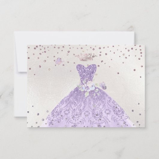 Invitation Quinceanera Lilac Purple Parties scintillant Gown (Dos)