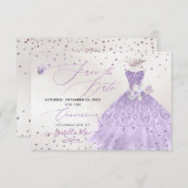 Invitation Quinceanera Lilac Purple Parties scintillant Gown (Devant / Derrière)