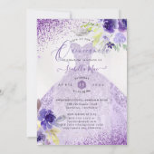 Invitation Quinceanera Lilac Purple Silver Parties scintillan (Dos)