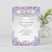 Invitation Quinceanera Lilac rose 15e fête d'anniversaire 2 (Debout devant)