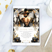 Invitation Quinceañera Luxe Noir Or sur mesure